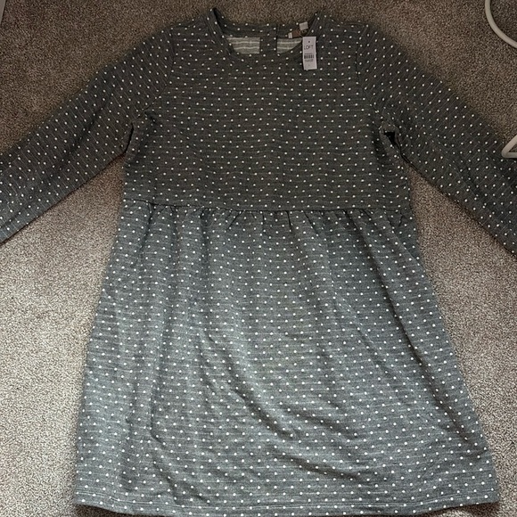 Grey and White Polka Dot Loft Dress - Picture 1 of 3